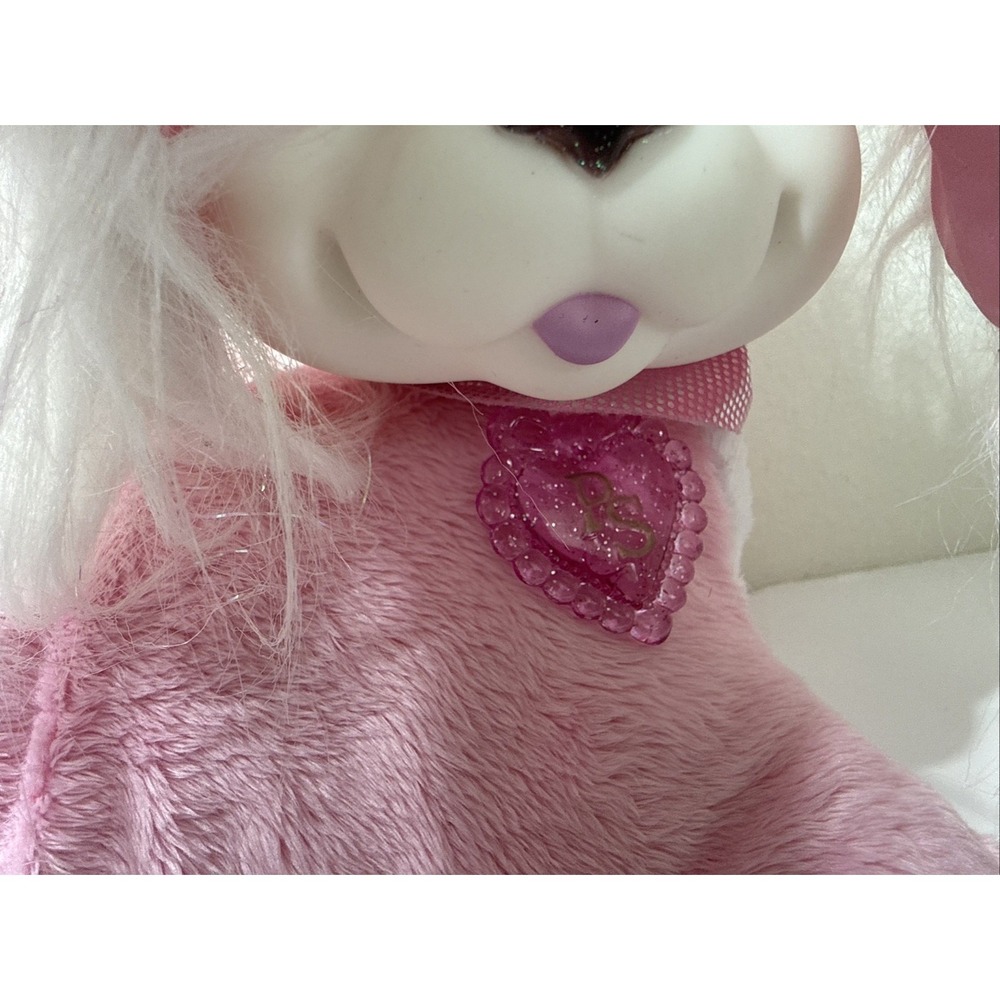 PUPPY SURPRISE Plush Toy Dog /puppies 2014 Pink White Sparkle Bow Stuffed Animal - Picture 2 of 13